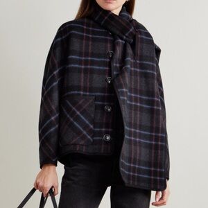 Veronica Beard martine checked wool blend coat
